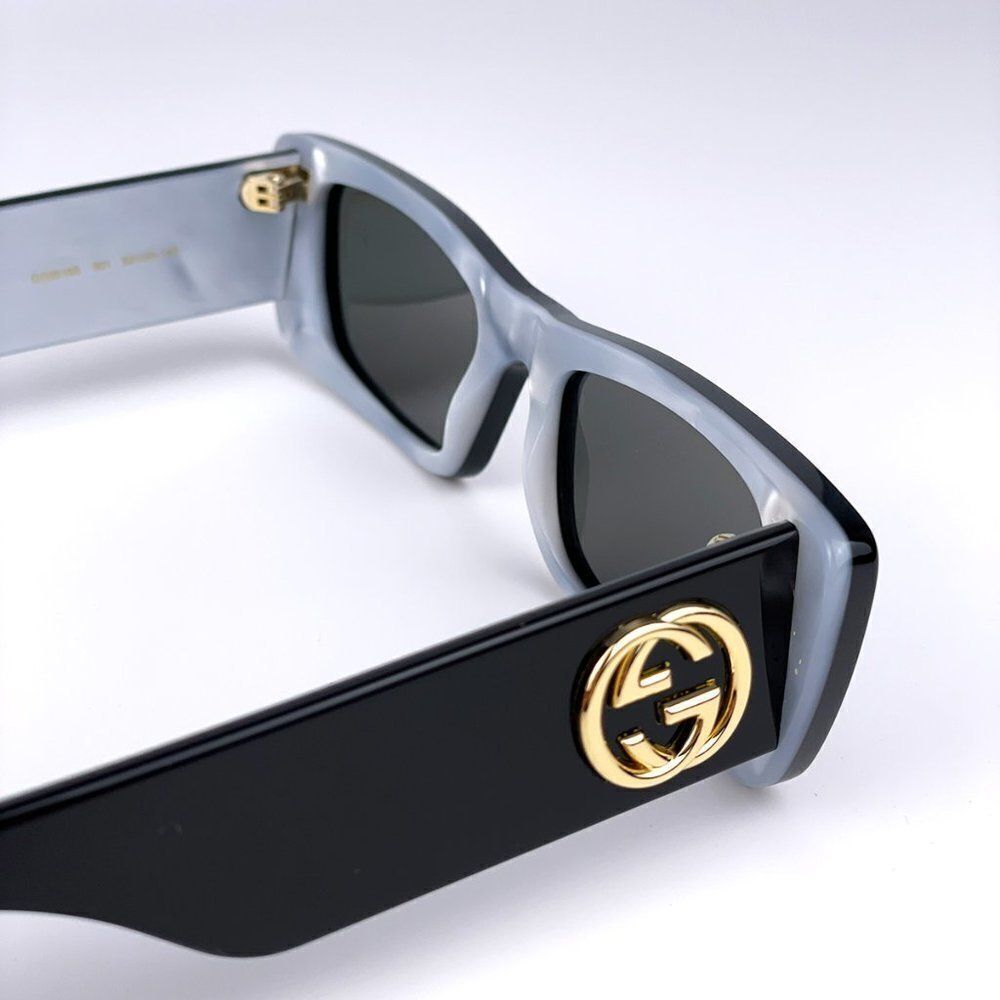 NEW Gucci GG0516S 001 Black Silver Rectangle Women Sunglasses - Picture 8 of 15